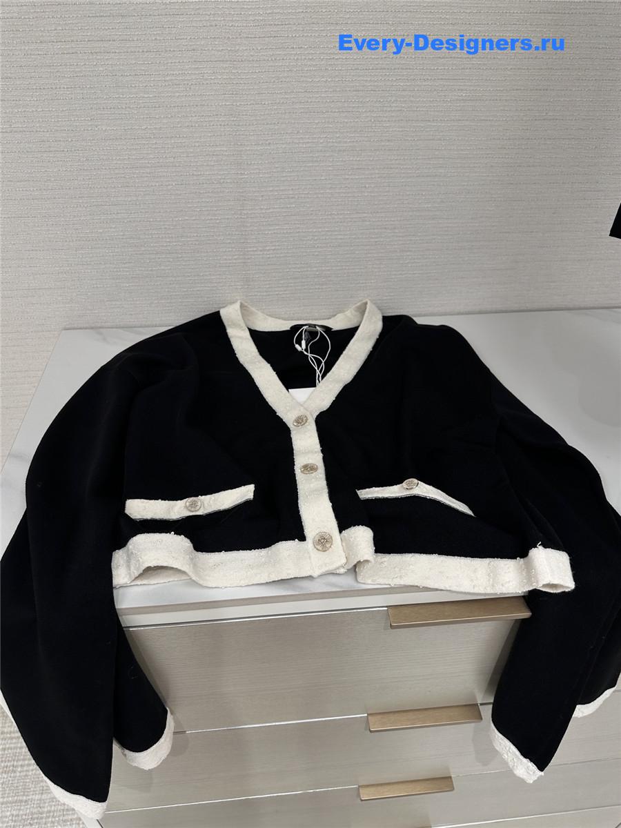 Ch**el black & white knitted jacket