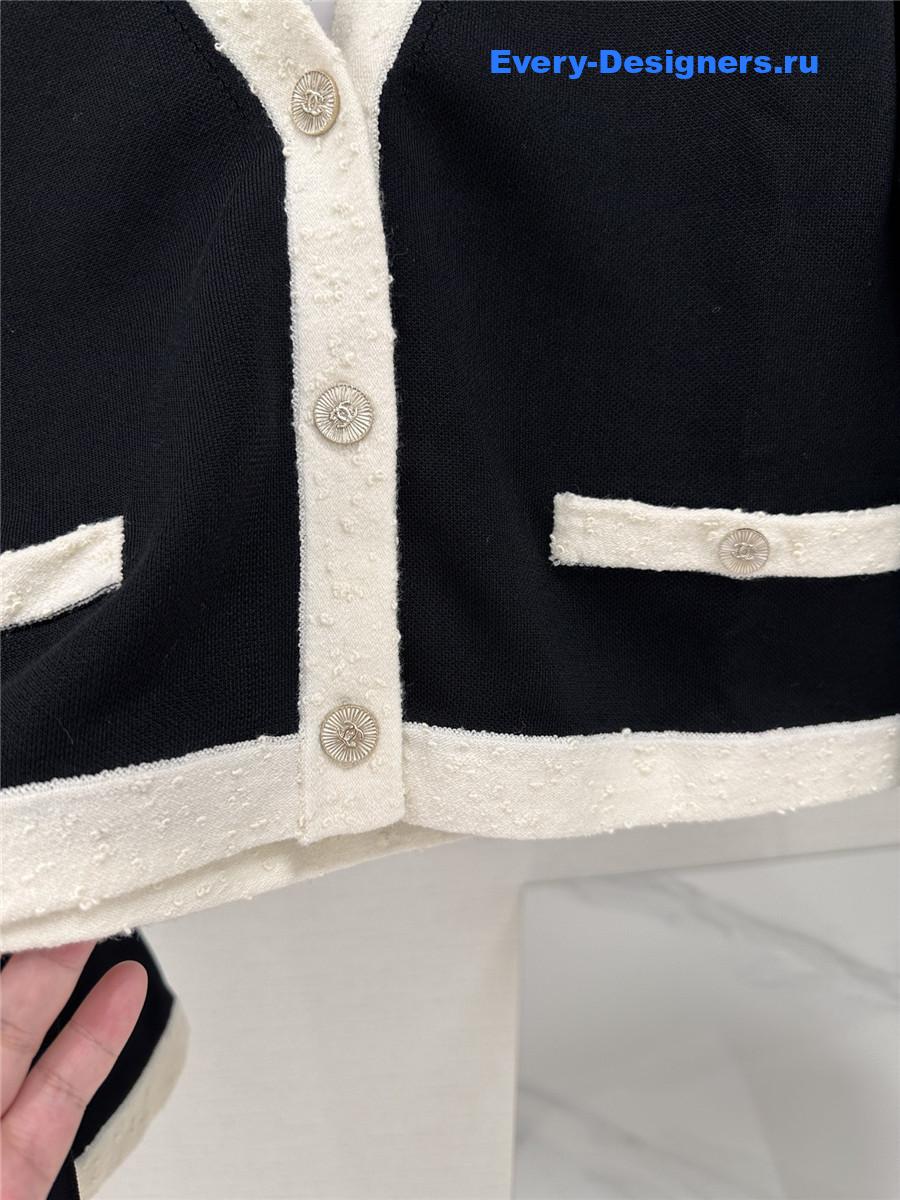 Ch**el black & white knitted jacket
