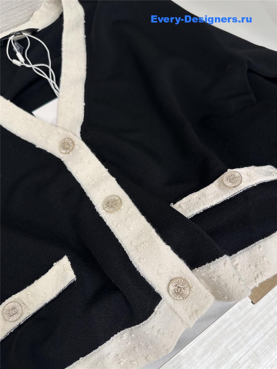 Ch**el black & white knitted jacket