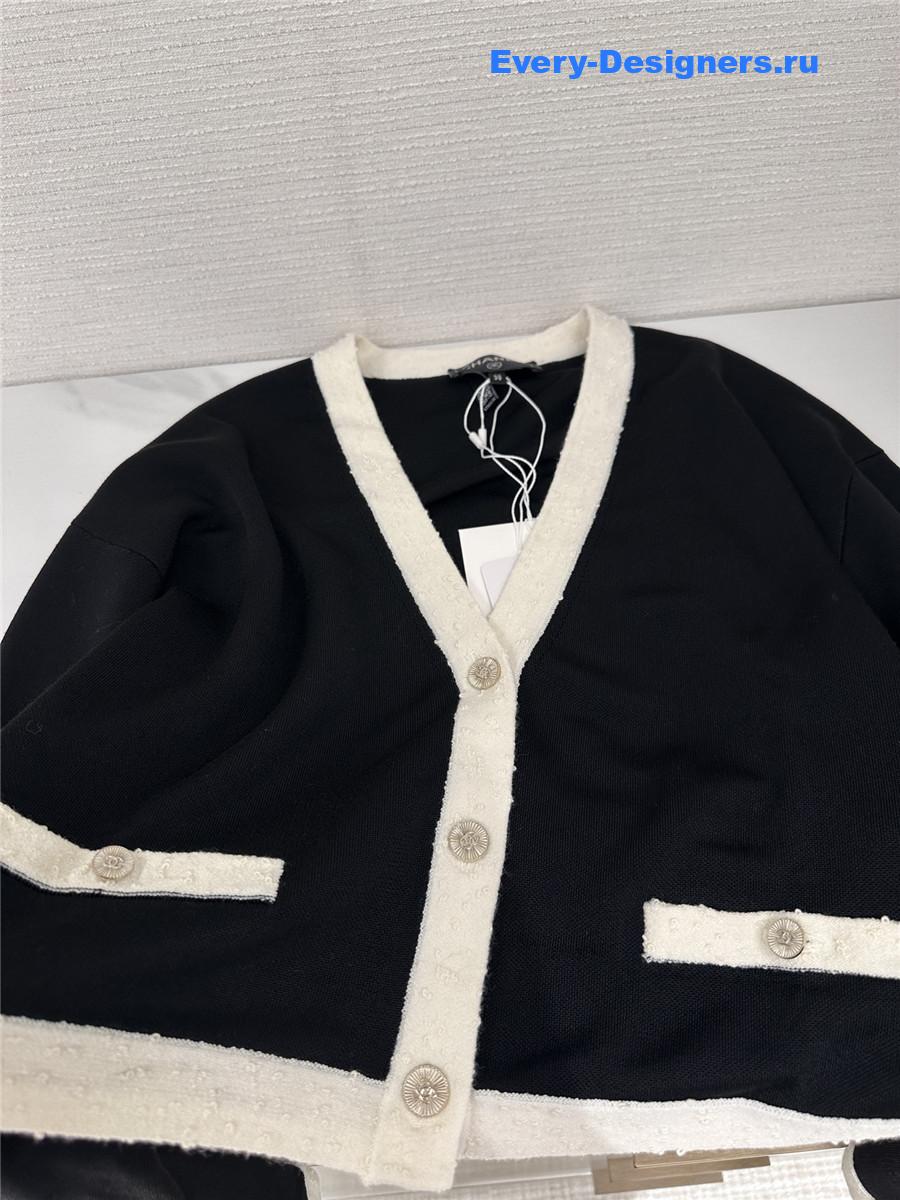 Ch**el black & white knitted jacket
