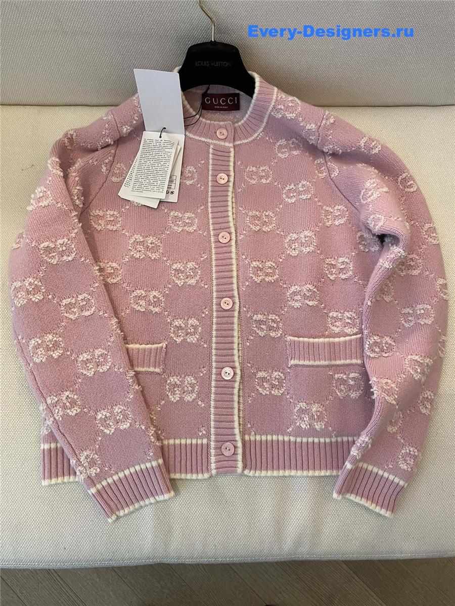 Gvc*1 gg jacquard cardigan in pink