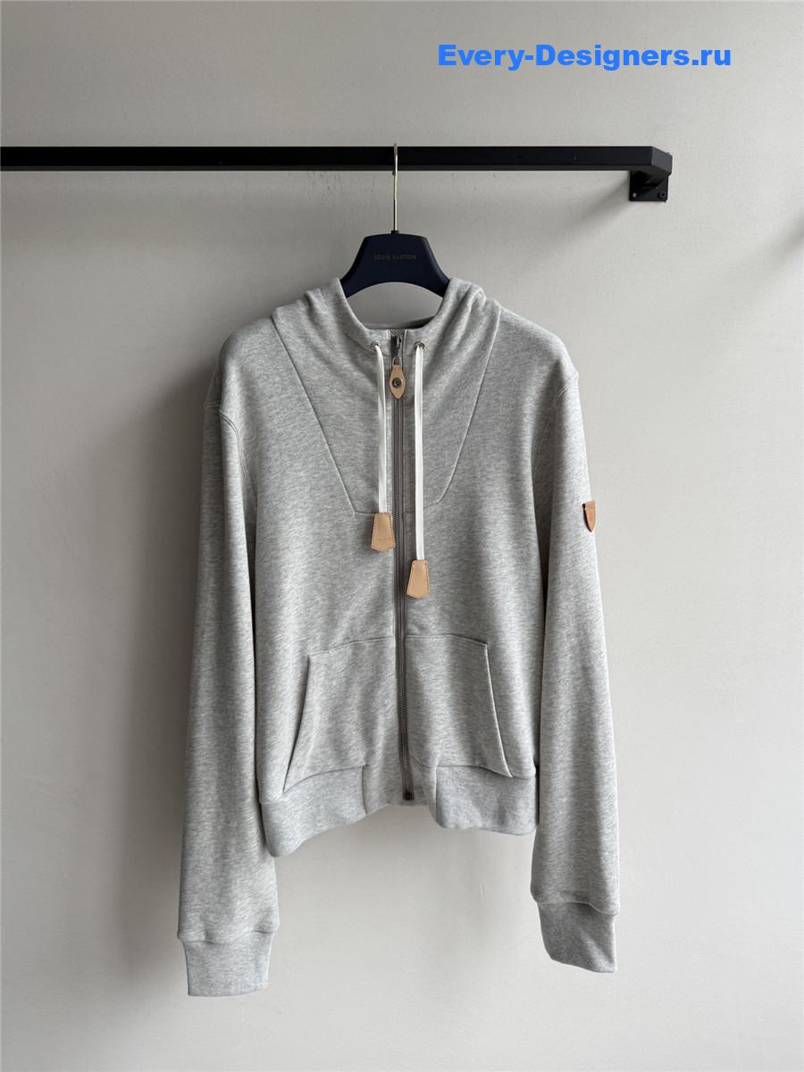 l0vis Vvtt0n gray leather accent hoodie