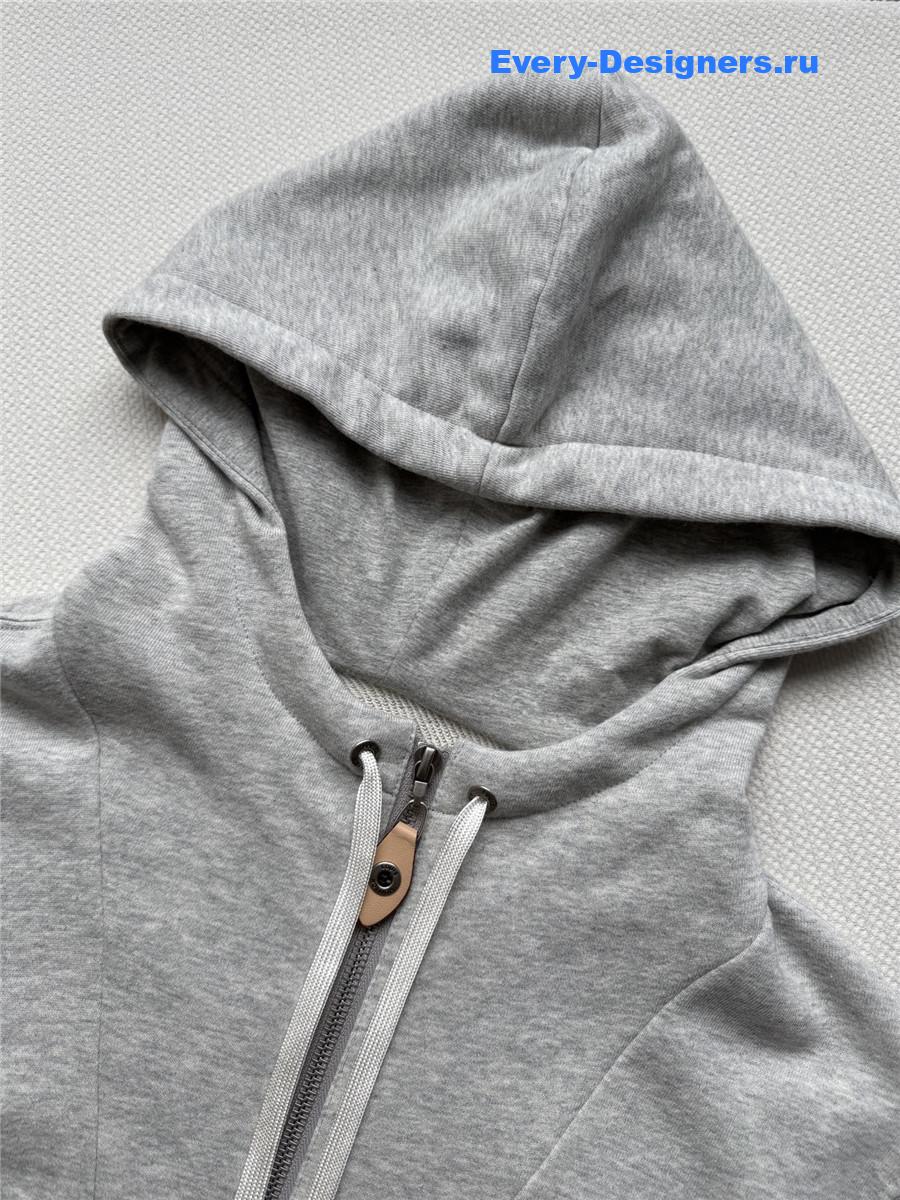 l0vis Vvtt0n gray leather accent hoodie