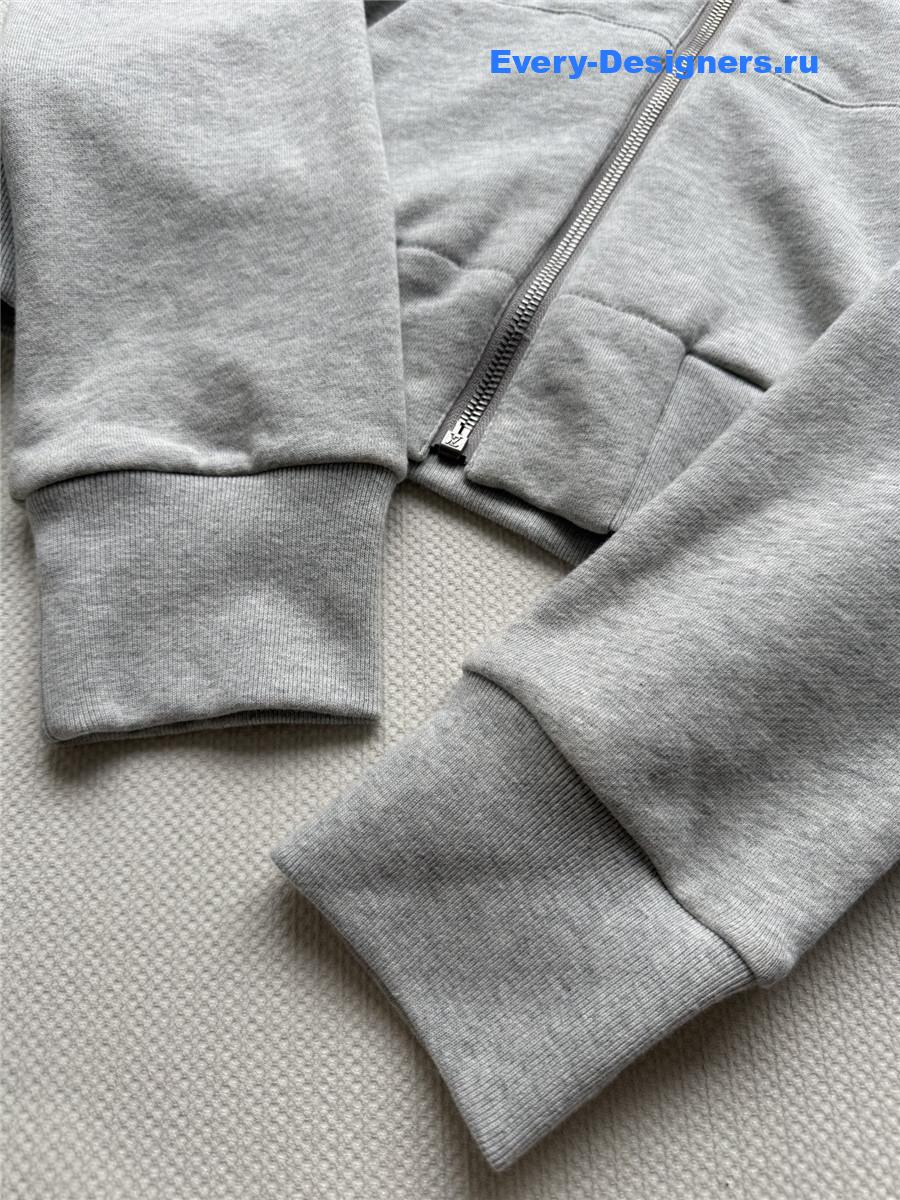 l0vis Vvtt0n gray leather accent hoodie