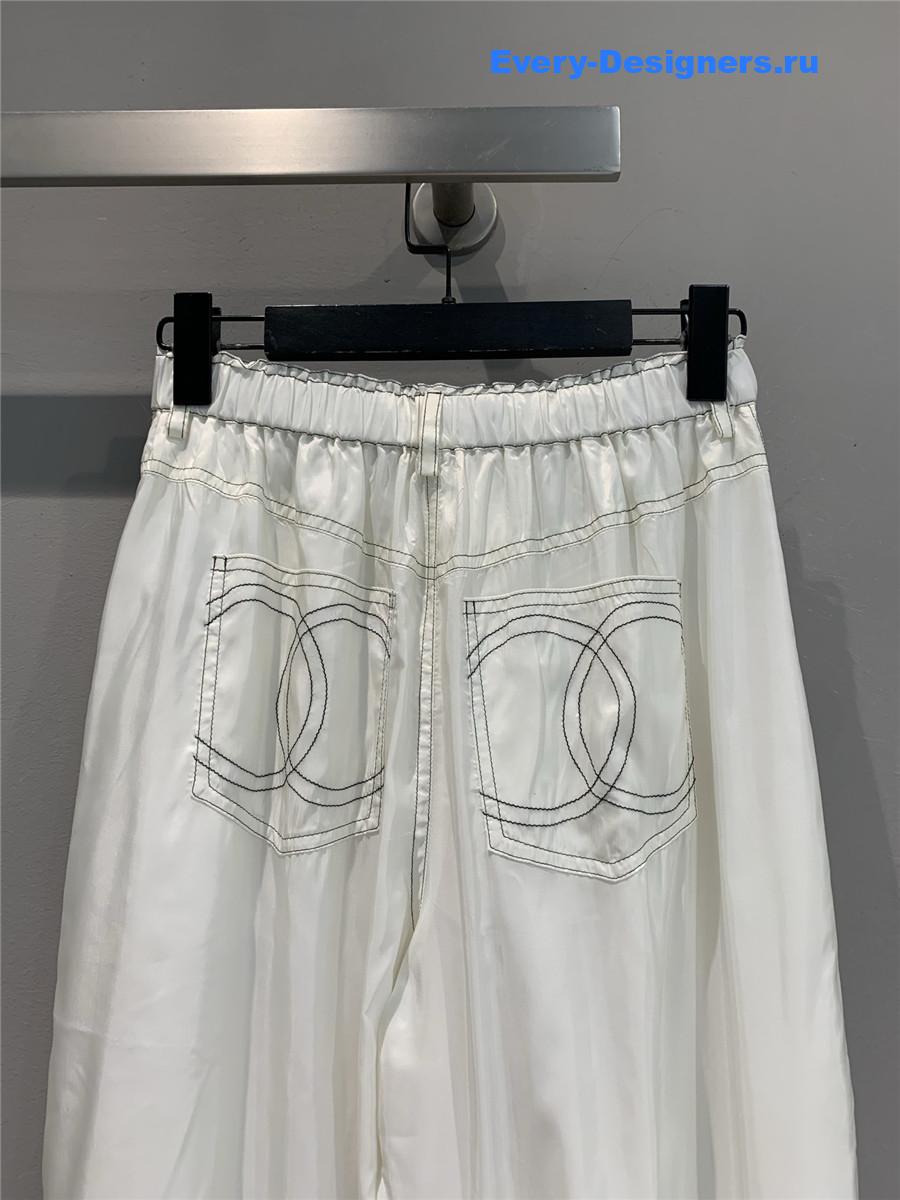 Ch**el cream white cuff pants