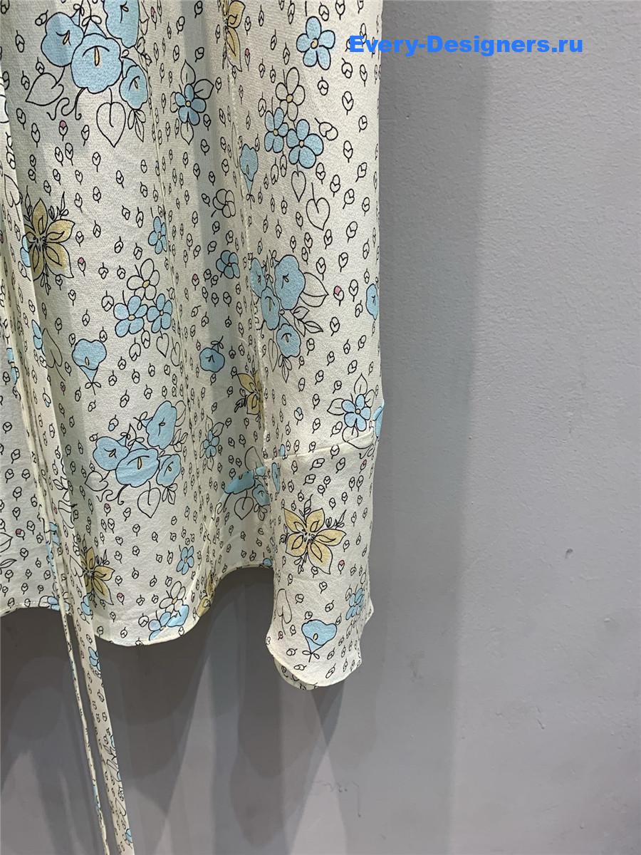 Miu Miu White Long Crêpe De Chine Dress