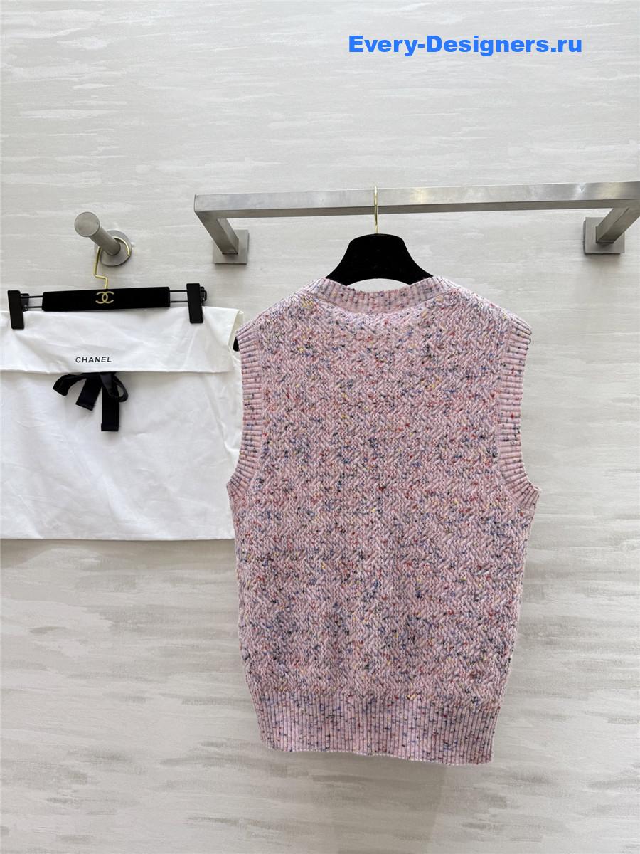 Ch**el pink wool woven vest