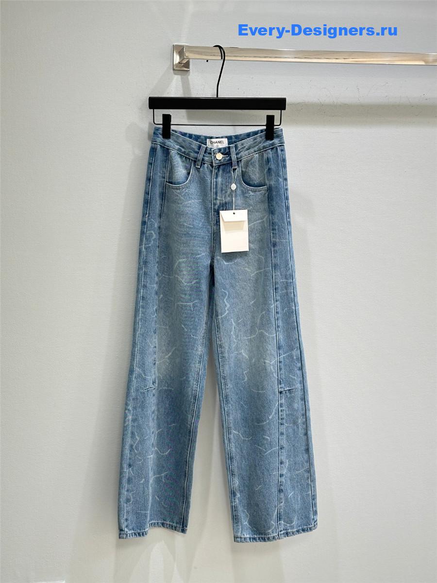 Ch**el vintage washed high-waist jeans