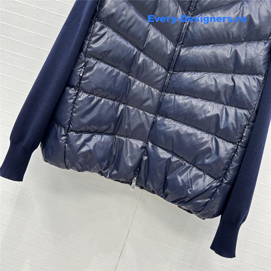 Moncler Navy Blue Padded Wool Cardigan
