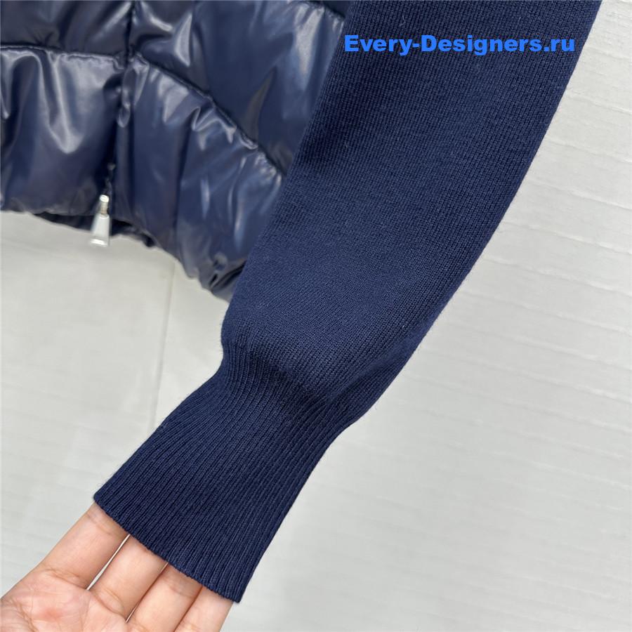 Moncler Navy Blue Padded Wool Cardigan