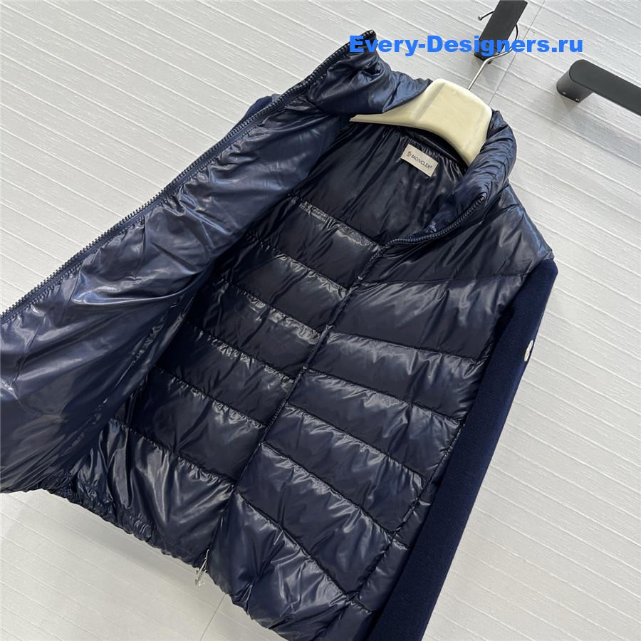 Moncler Navy Blue Padded Wool Cardigan