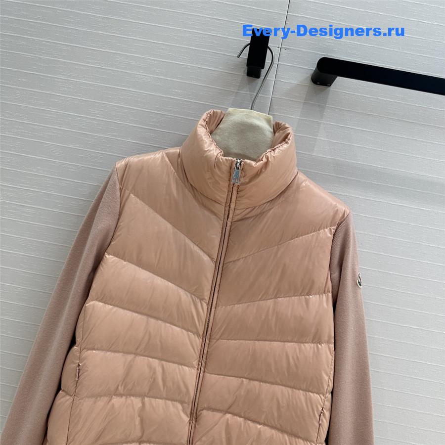 Moncler Pink  Padded Wool Cardigan