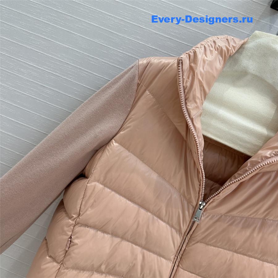 Moncler Pink  Padded Wool Cardigan