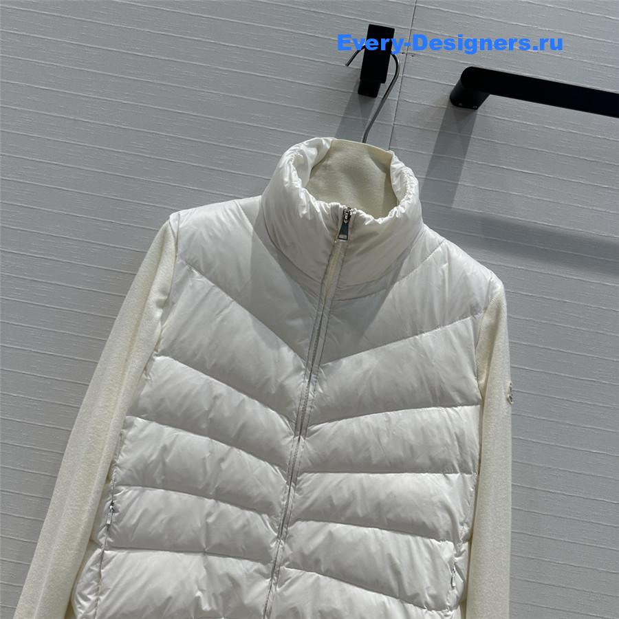 Moncler White Padded Wool Cardigan
