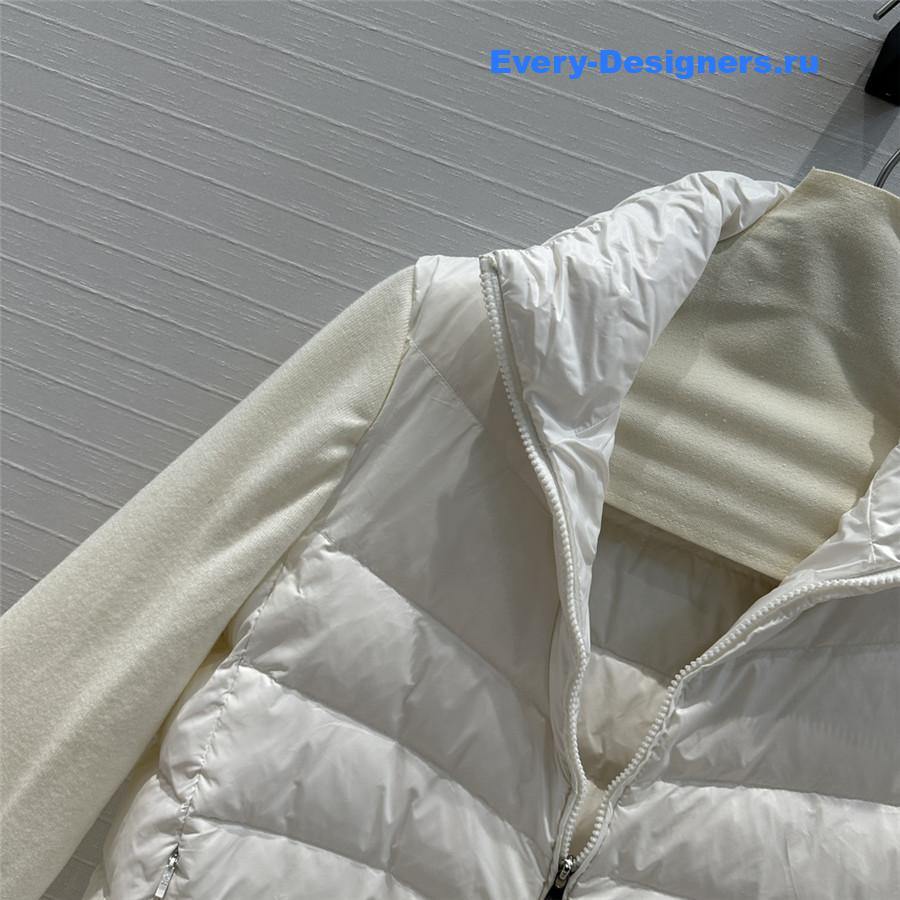 Moncler White Padded Wool Cardigan