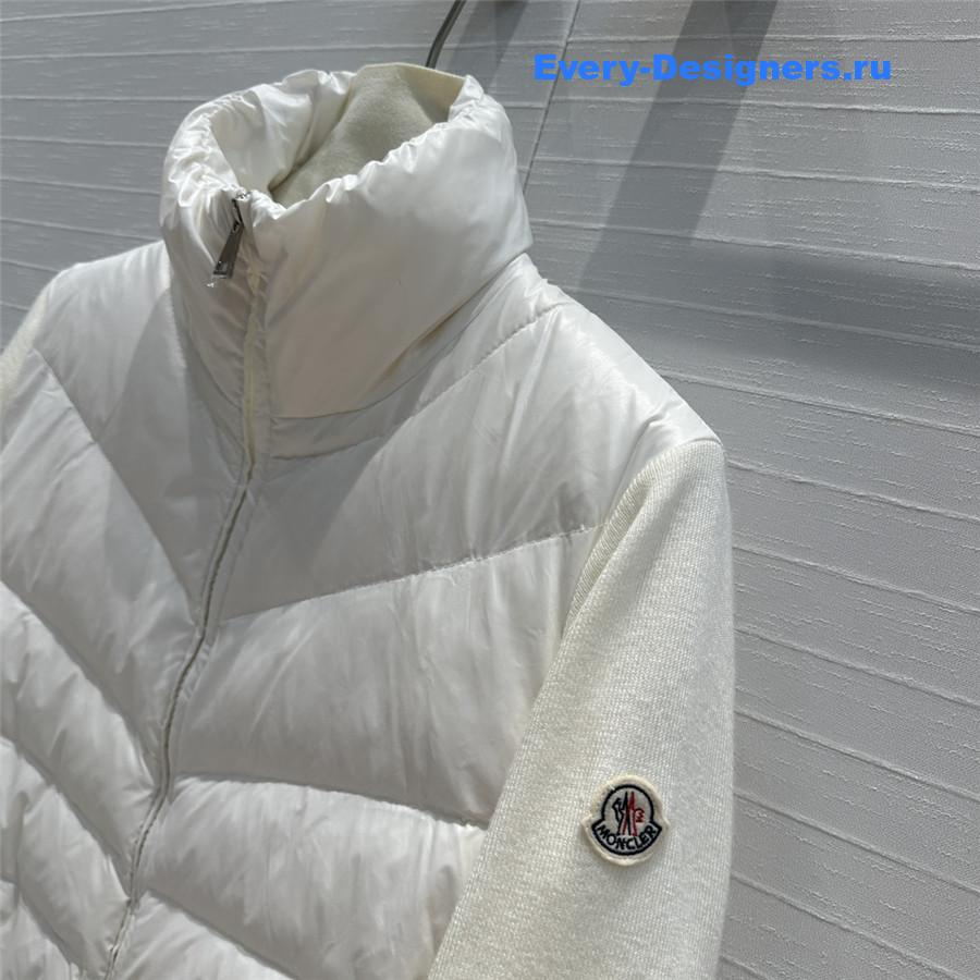 Moncler White Padded Wool Cardigan