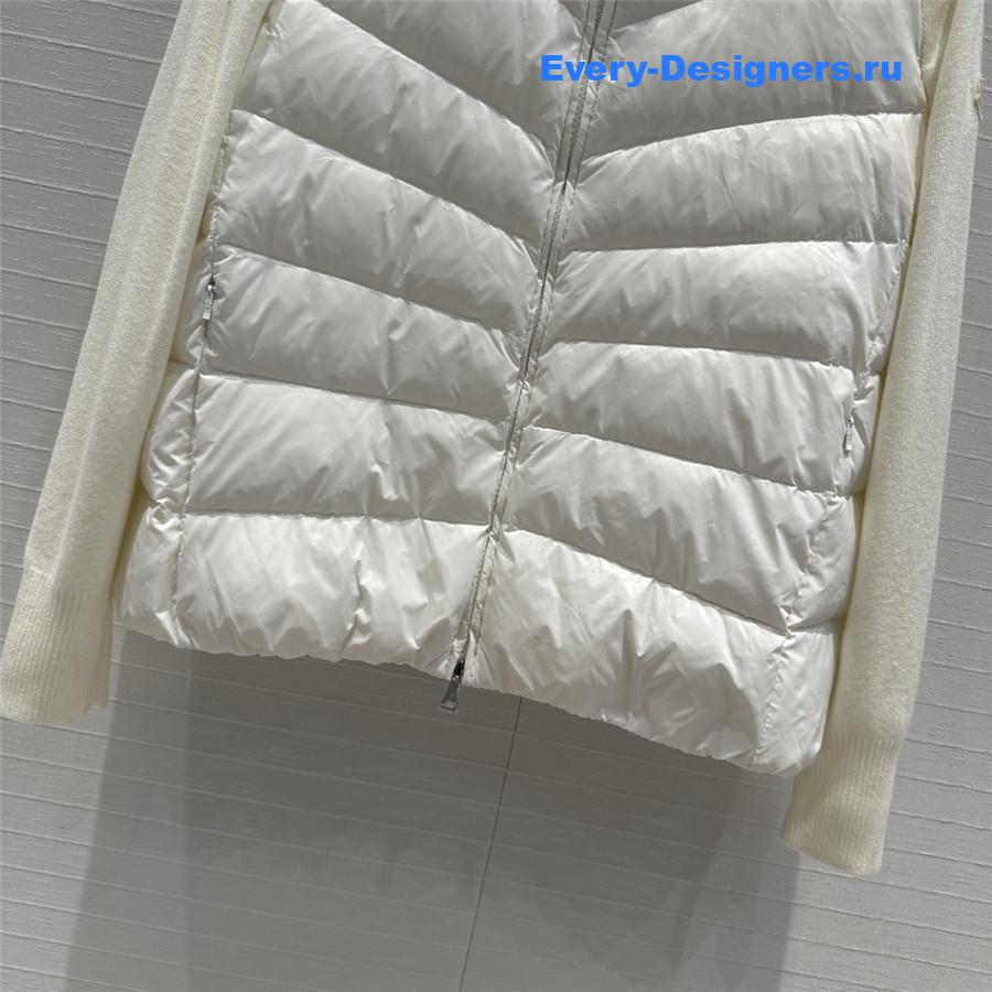 Moncler White Padded Wool Cardigan