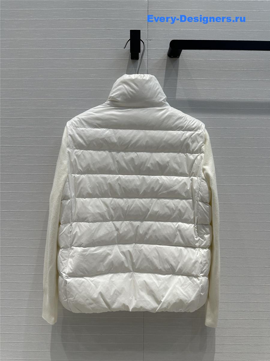 Moncler White Padded Wool Cardigan