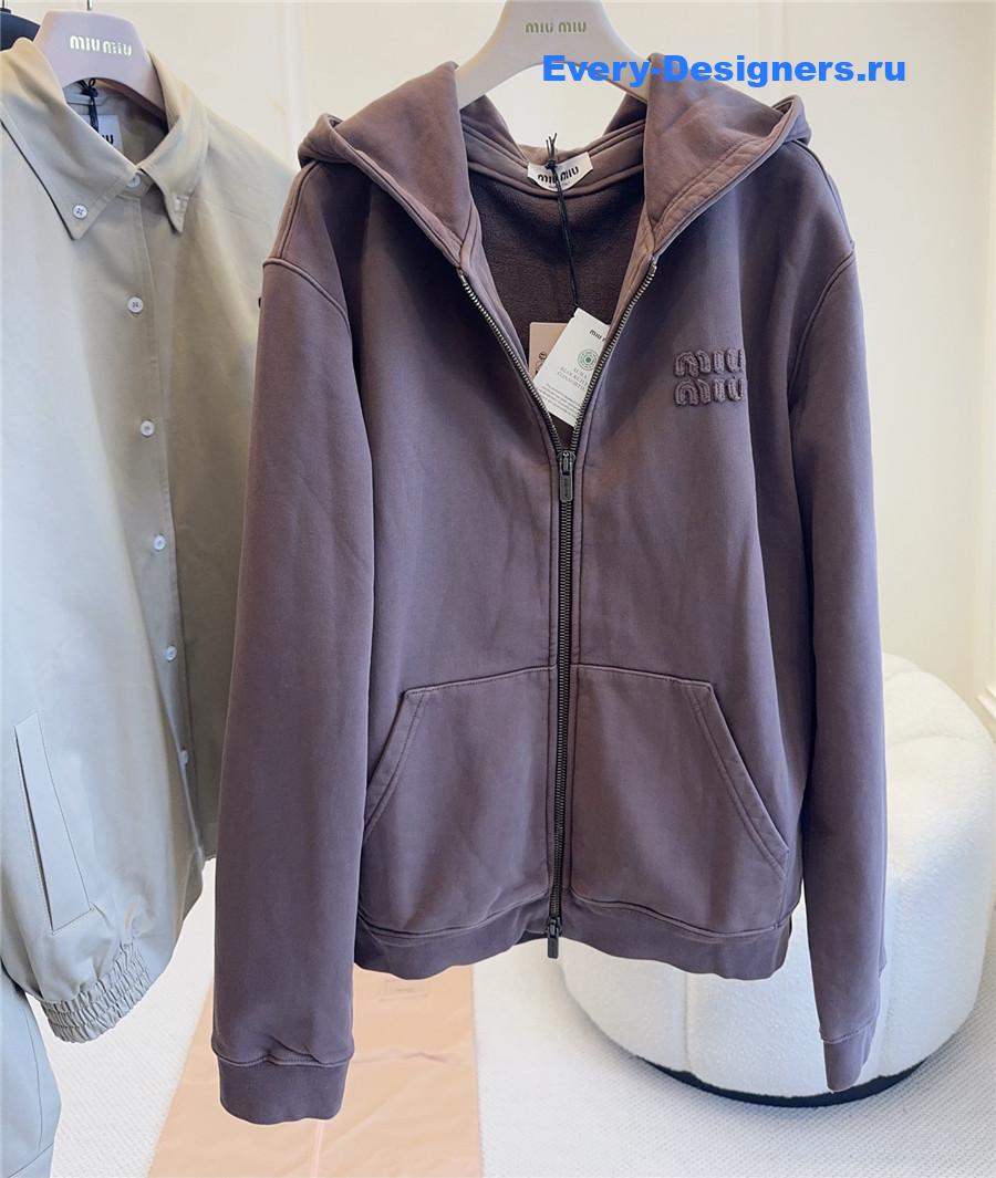 Miu Miu Purple Garment-Dyed Blouson Jacket