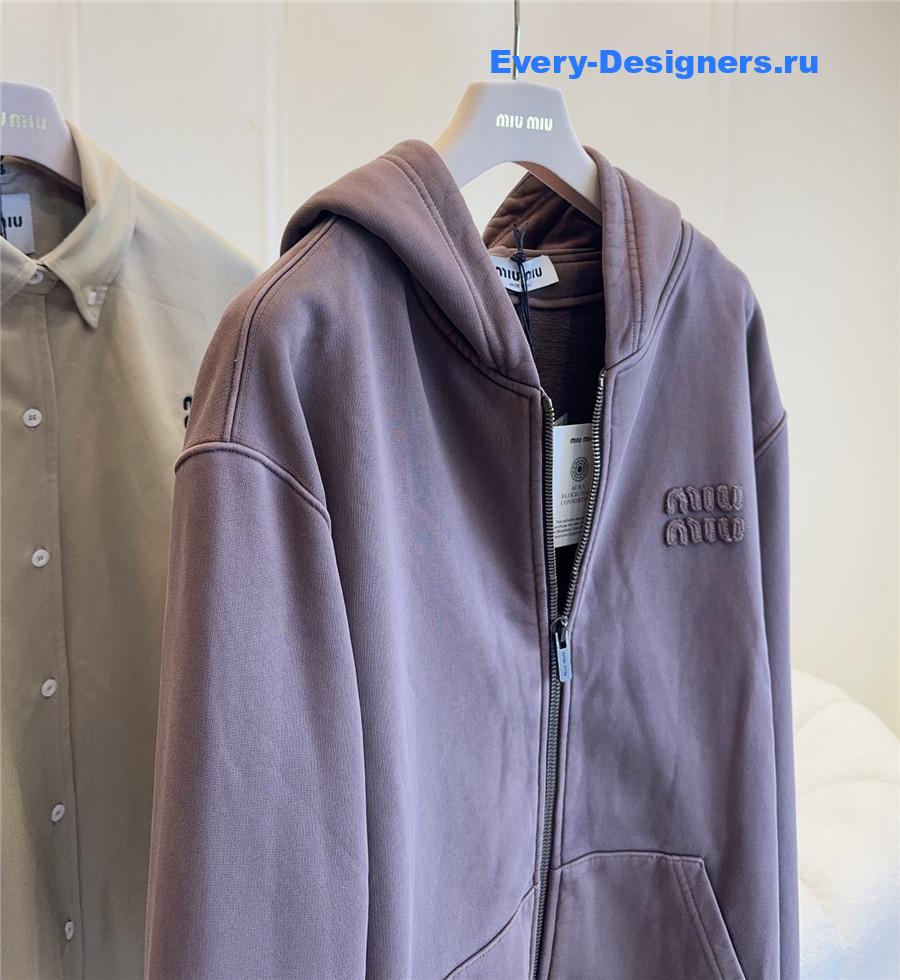 Miu Miu Purple Garment-Dyed Blouson Jacket