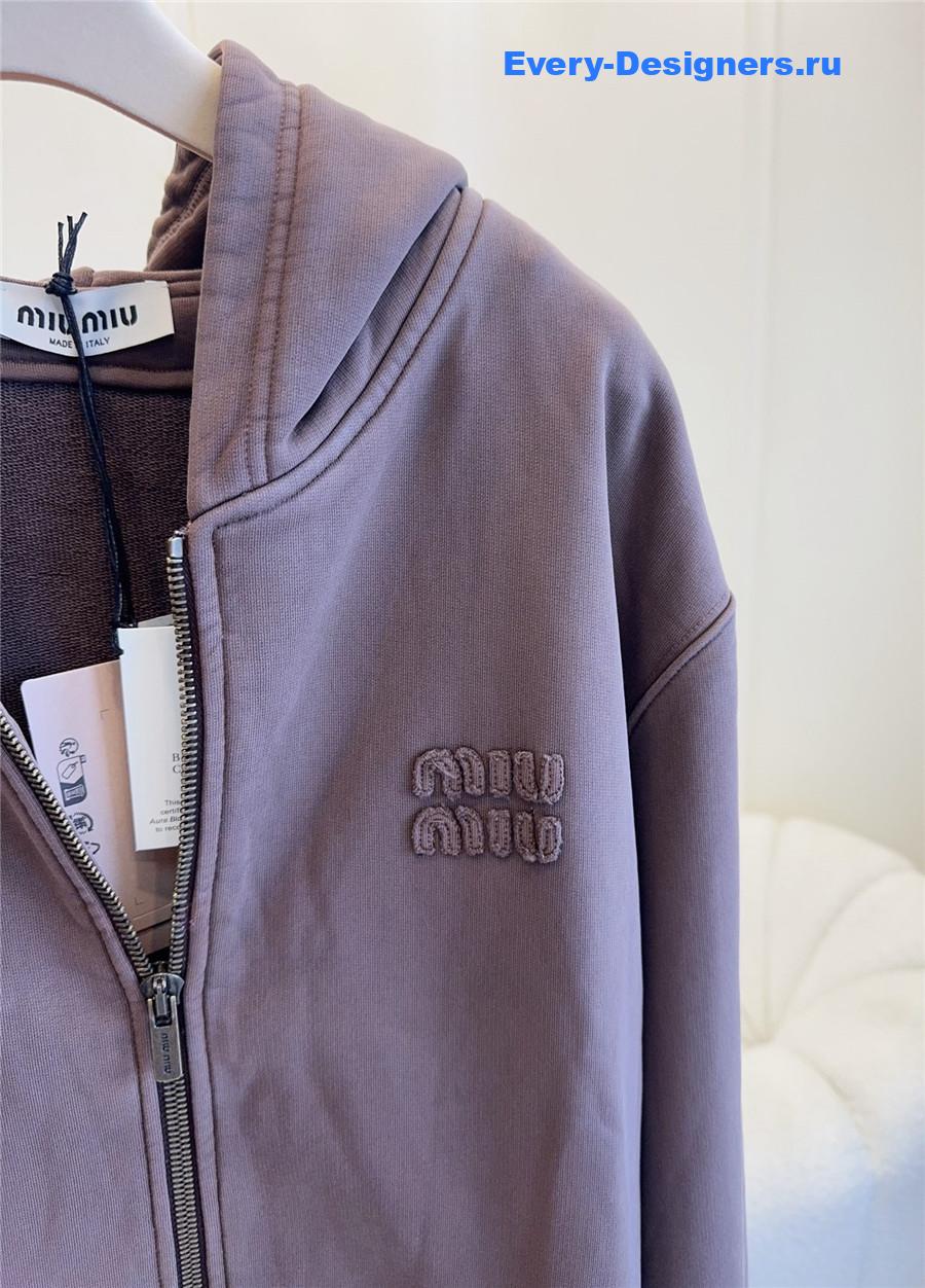 Miu Miu Purple Garment-Dyed Blouson Jacket