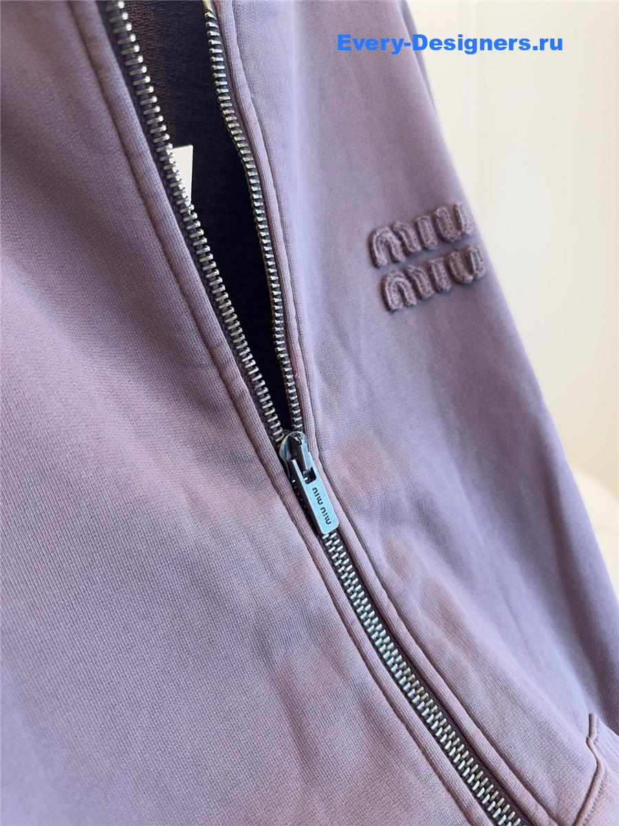 Miu Miu Purple Garment-Dyed Blouson Jacket