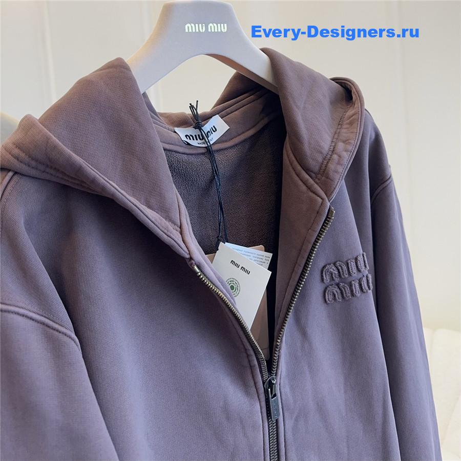 Miu Miu Purple Garment-Dyed Blouson Jacket