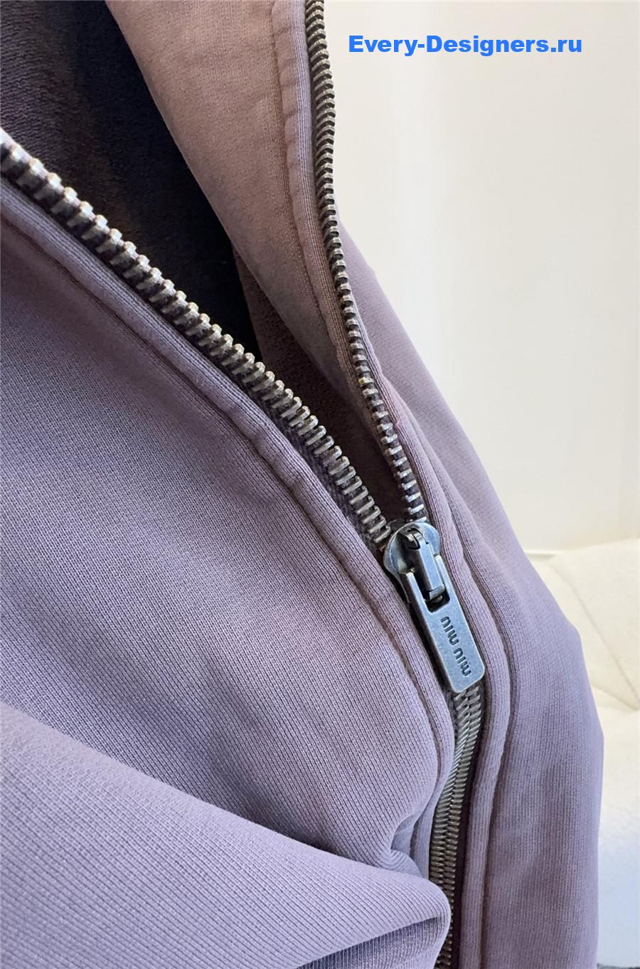 Miu Miu Purple Garment-Dyed Blouson Jacket