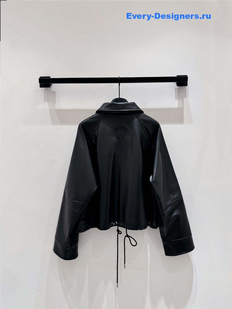 L0ew* black nappa lambskin balloon jacket