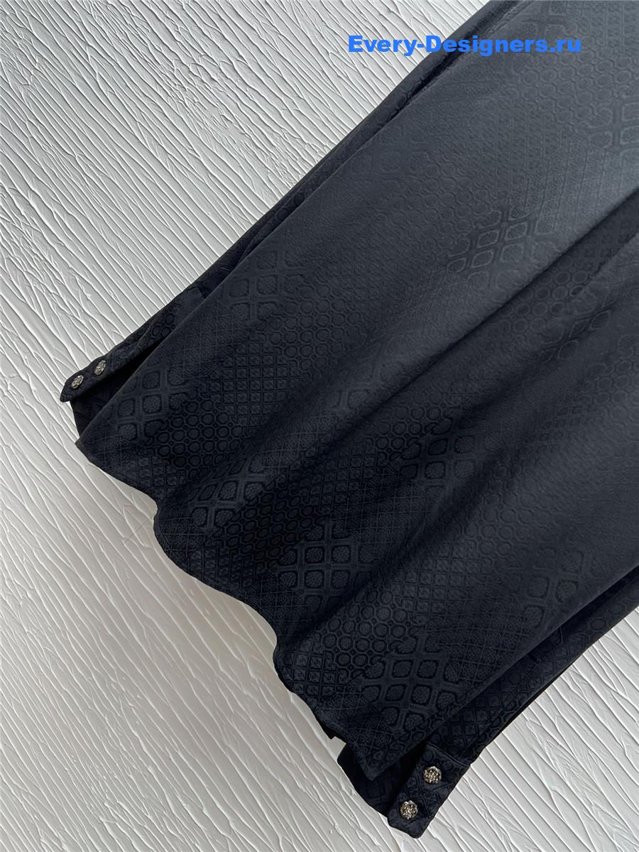 Ch**el flocked black silk shirt