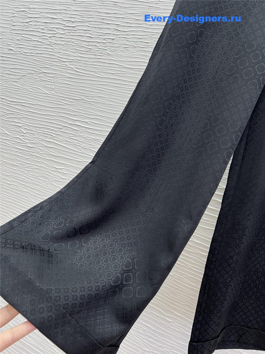 Ch**el black flocked silk trousers