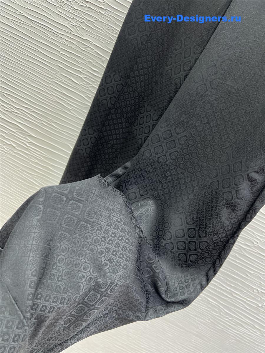 Ch**el black flocked silk trousers