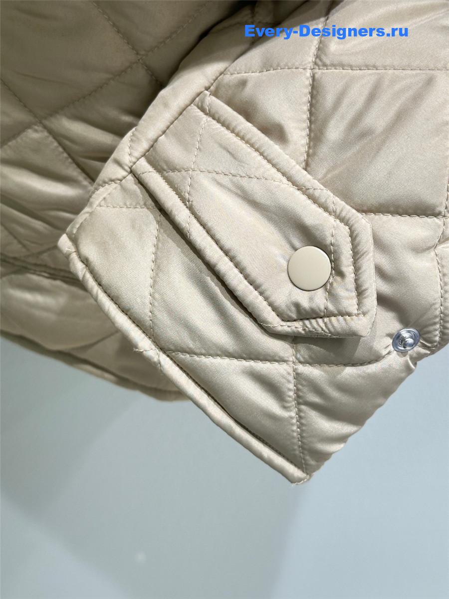 Miu Miu Sand Beige Quilted Technical Pongé Blouson