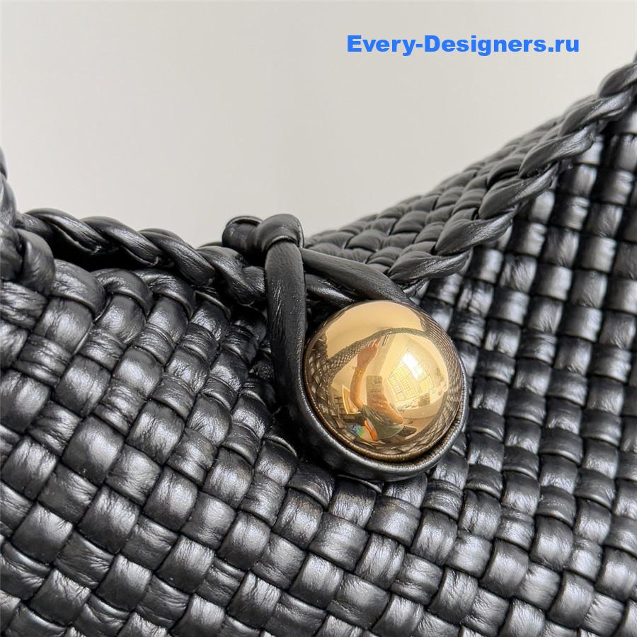 b0tt*ga Ven*ta black tosca intreccio leather shoulder bag