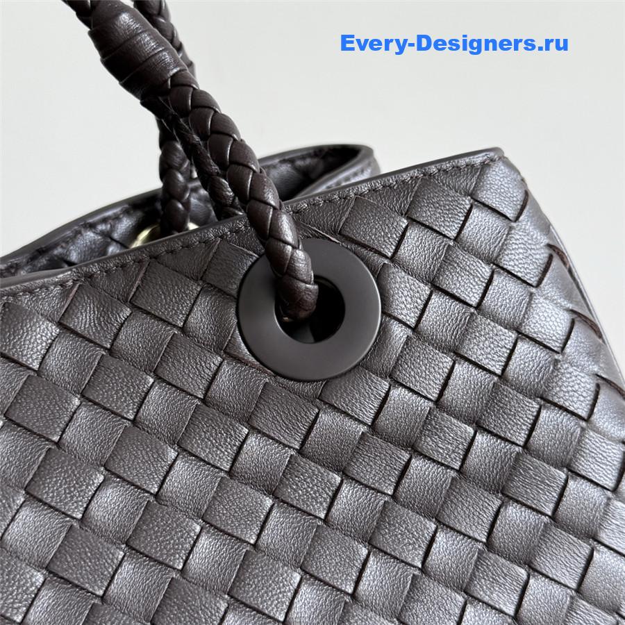 b0tt*ga Ven*ta brown leather basket shoulder bag