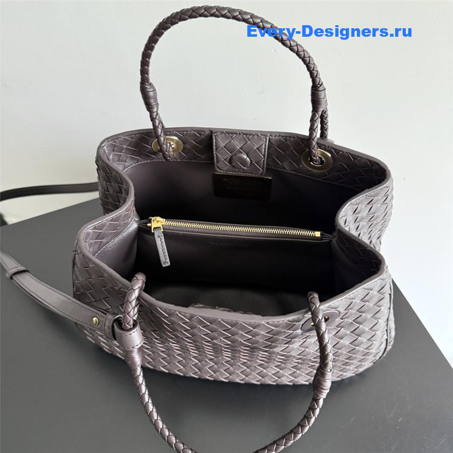 b0tt*ga Ven*ta brown leather basket shoulder bag