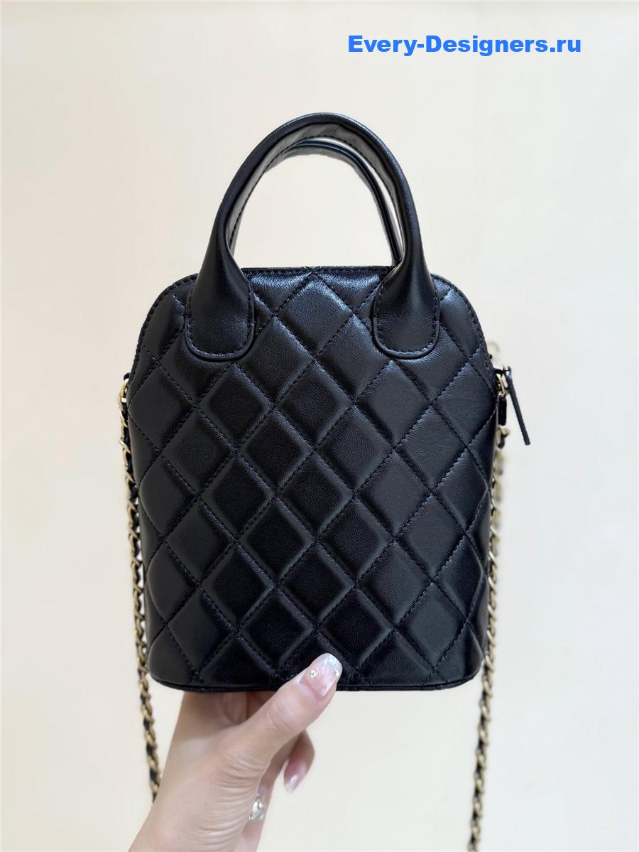 Ch**el beige & black suede small shopping bag