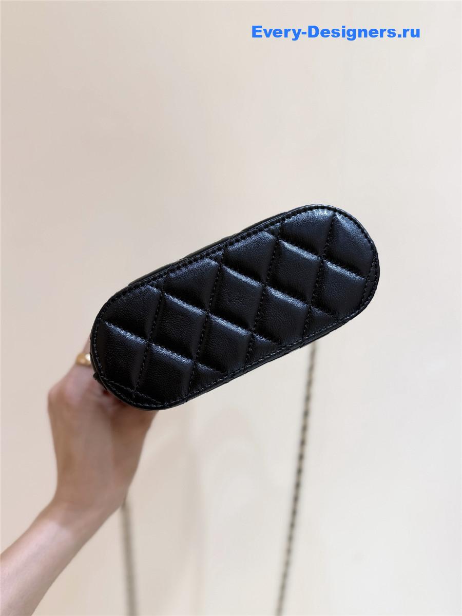 Ch**el beige & black suede small shopping bag