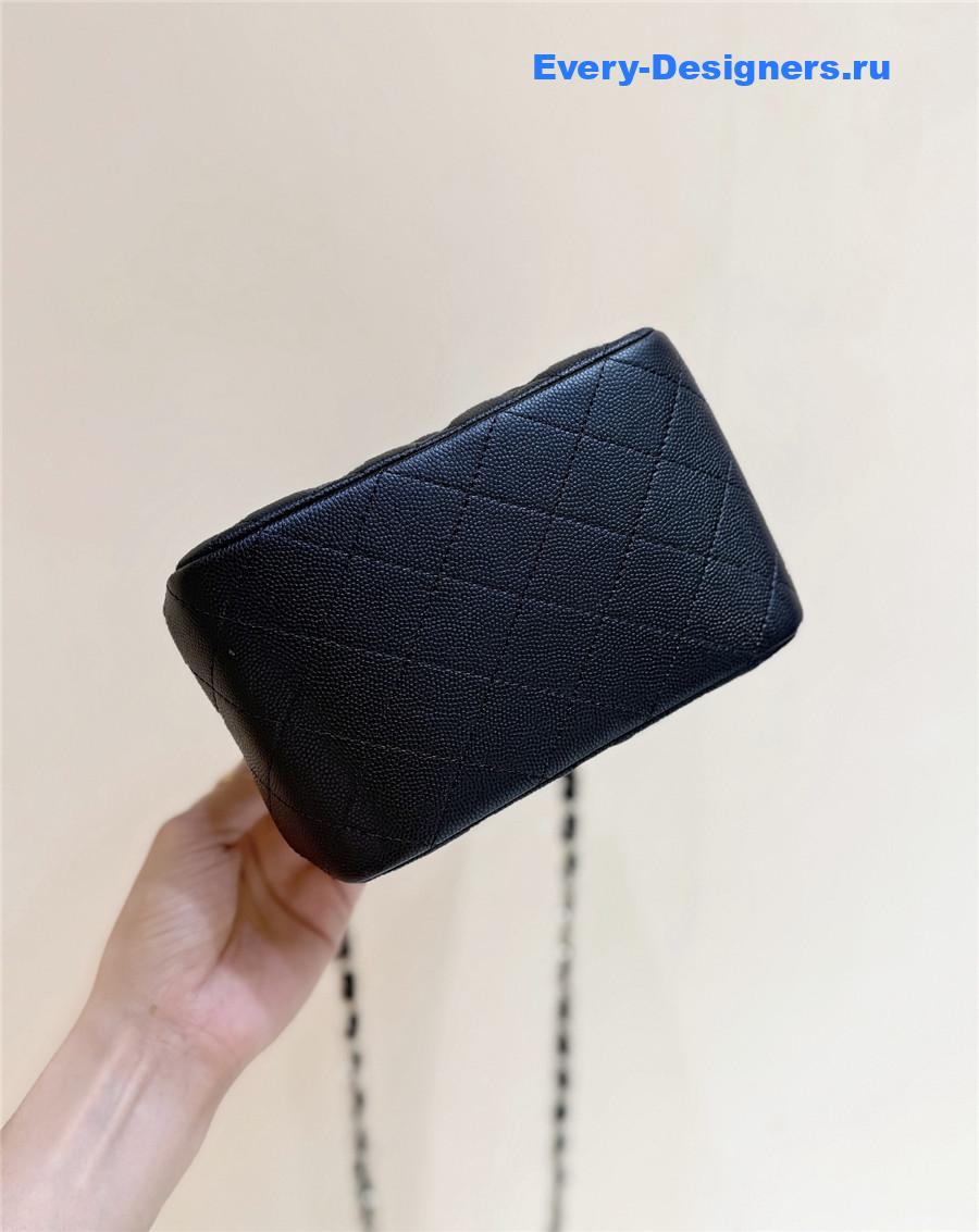 Ch**el black caviar quilted mini bucket bag