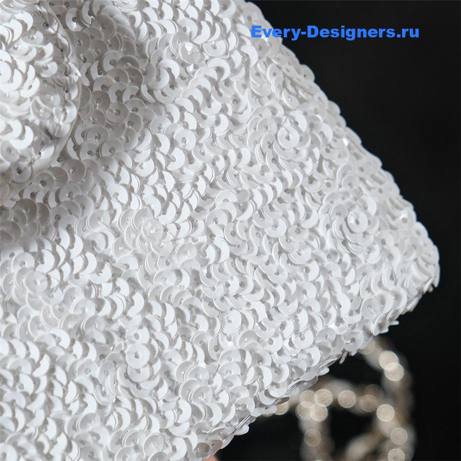 Ch**el white sequins kelly bag