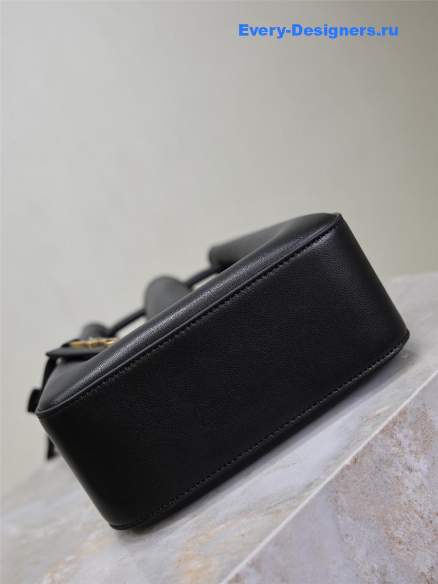 Sa1nt Lau*nt black leather bucket bag