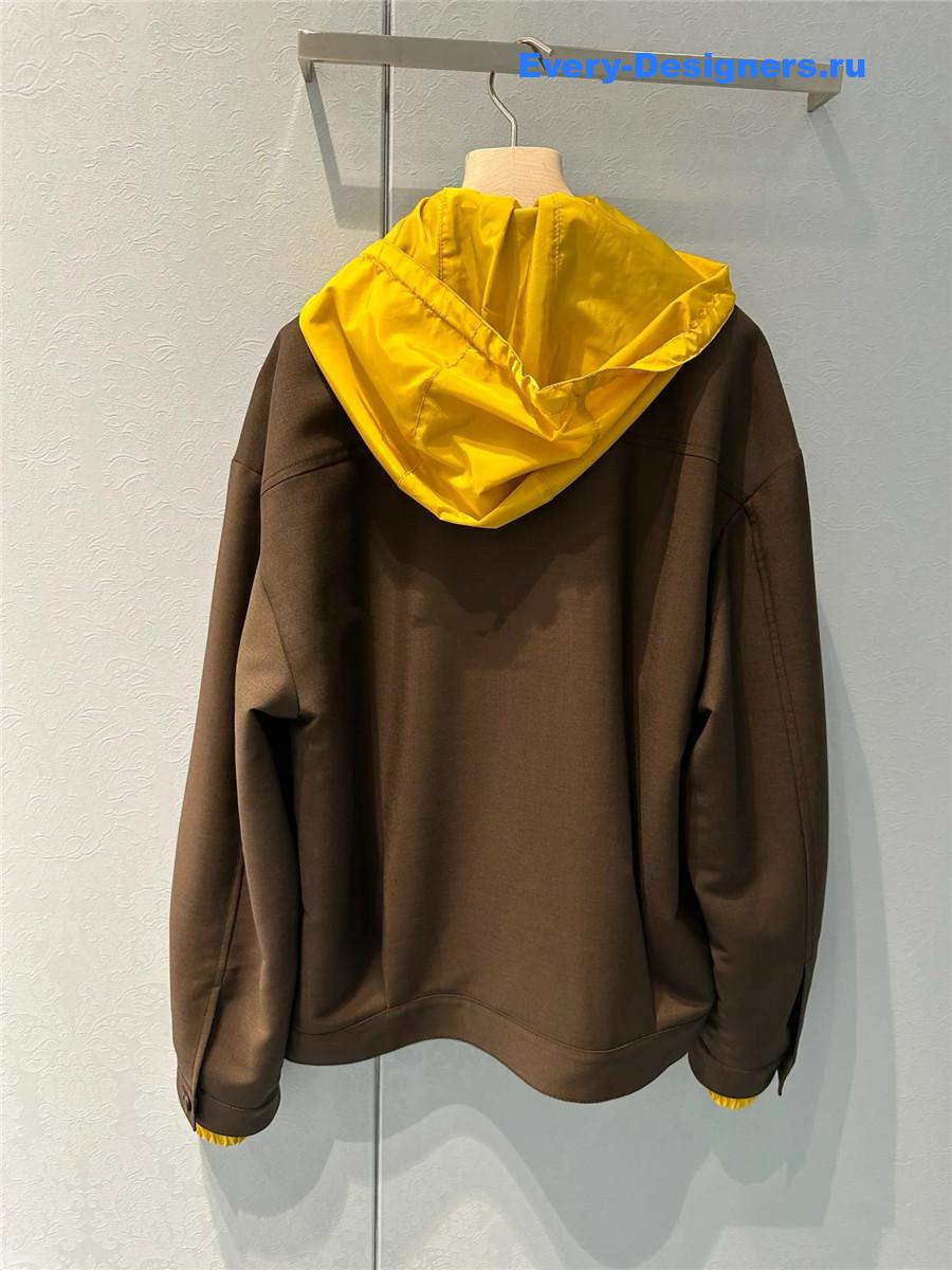 Miu Miu Peat Brown & Mustard Mohair Blouson Jacket