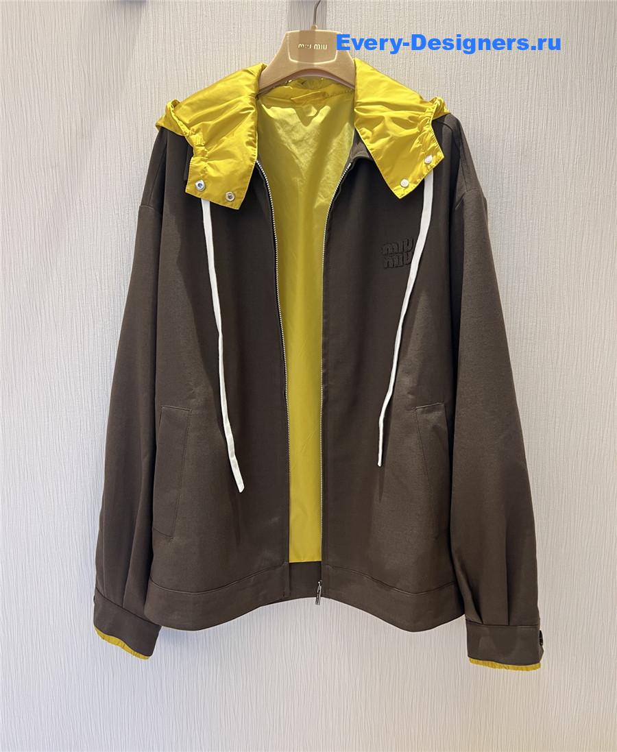 Miu Miu Peat Brown & Mustard Mohair Blouson Jacket