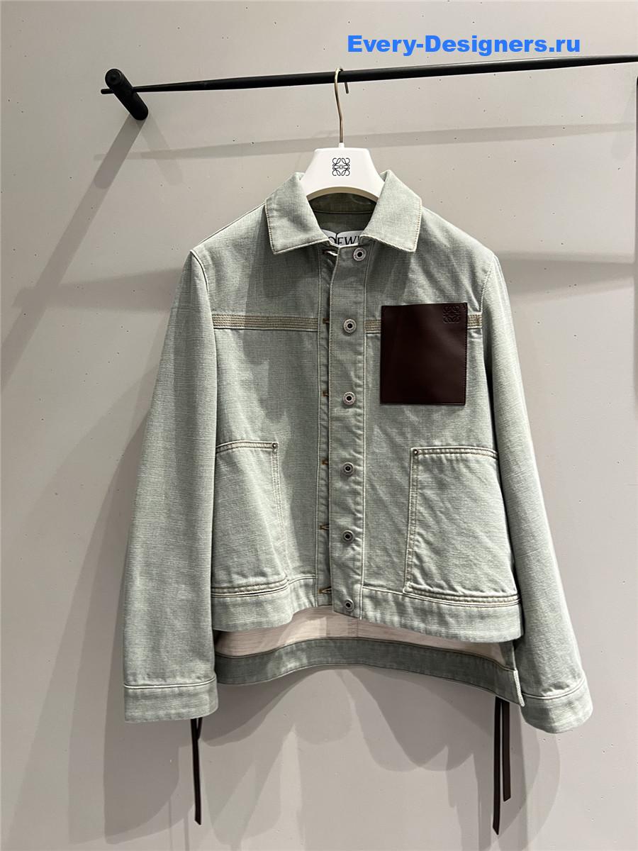 L0ew* green denim workwear jacket
