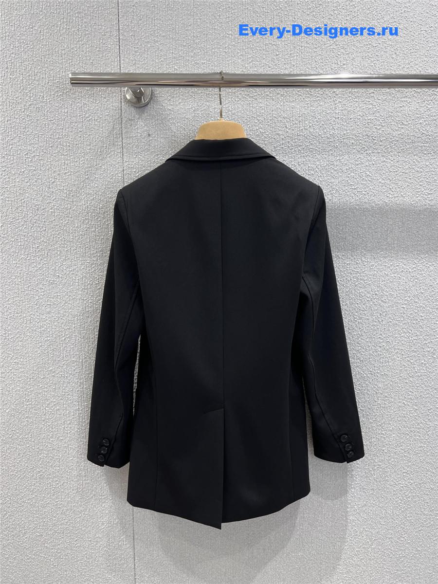 Miu Miu Black Cotton Jersey Jacket Blazer