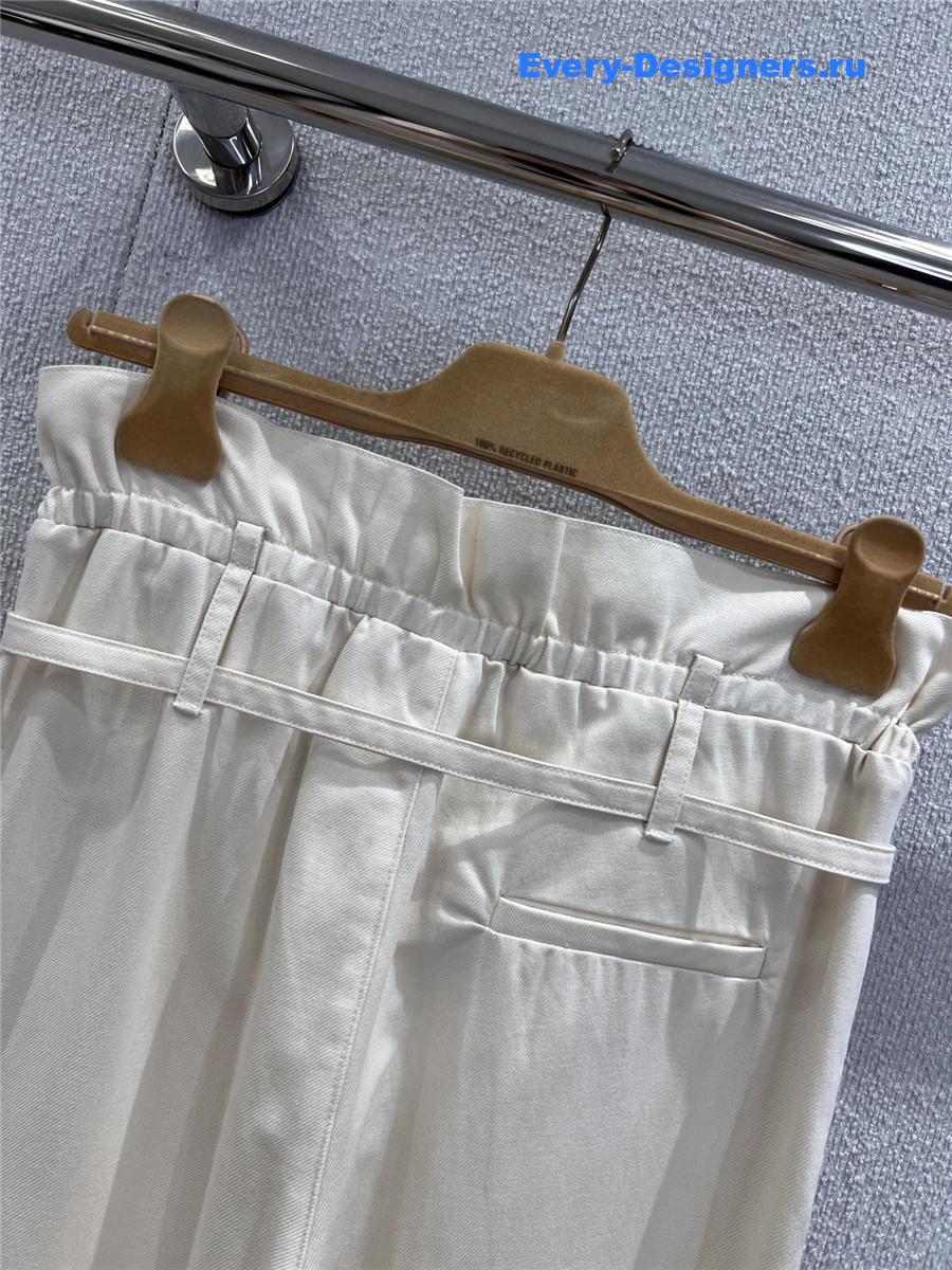 Miu Miu Floral Waistband Lace-Up Trousers