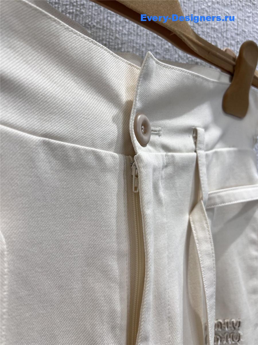 Miu Miu Floral Waistband Lace-Up Trousers