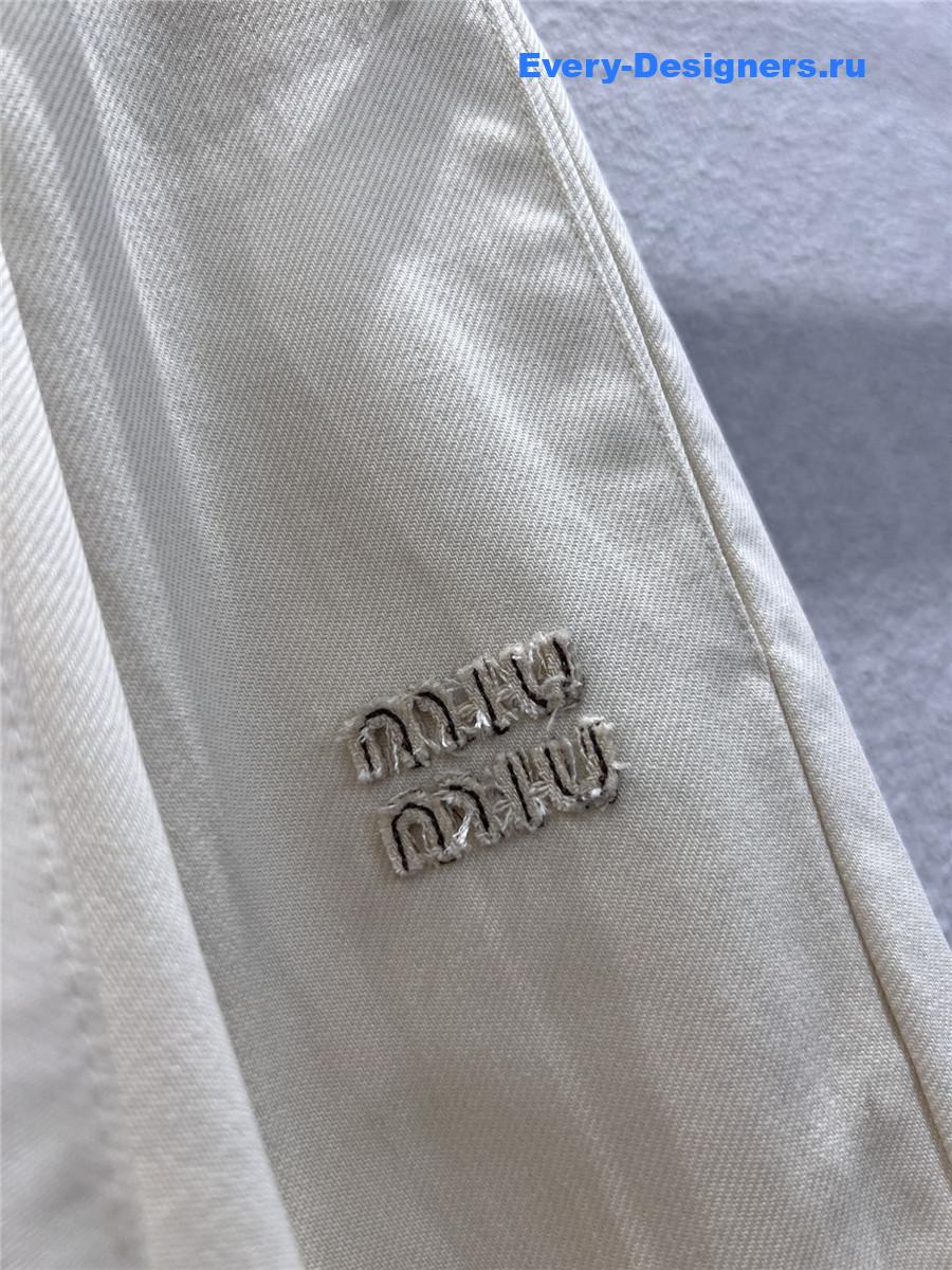 Miu Miu Floral Waistband Lace-Up Trousers