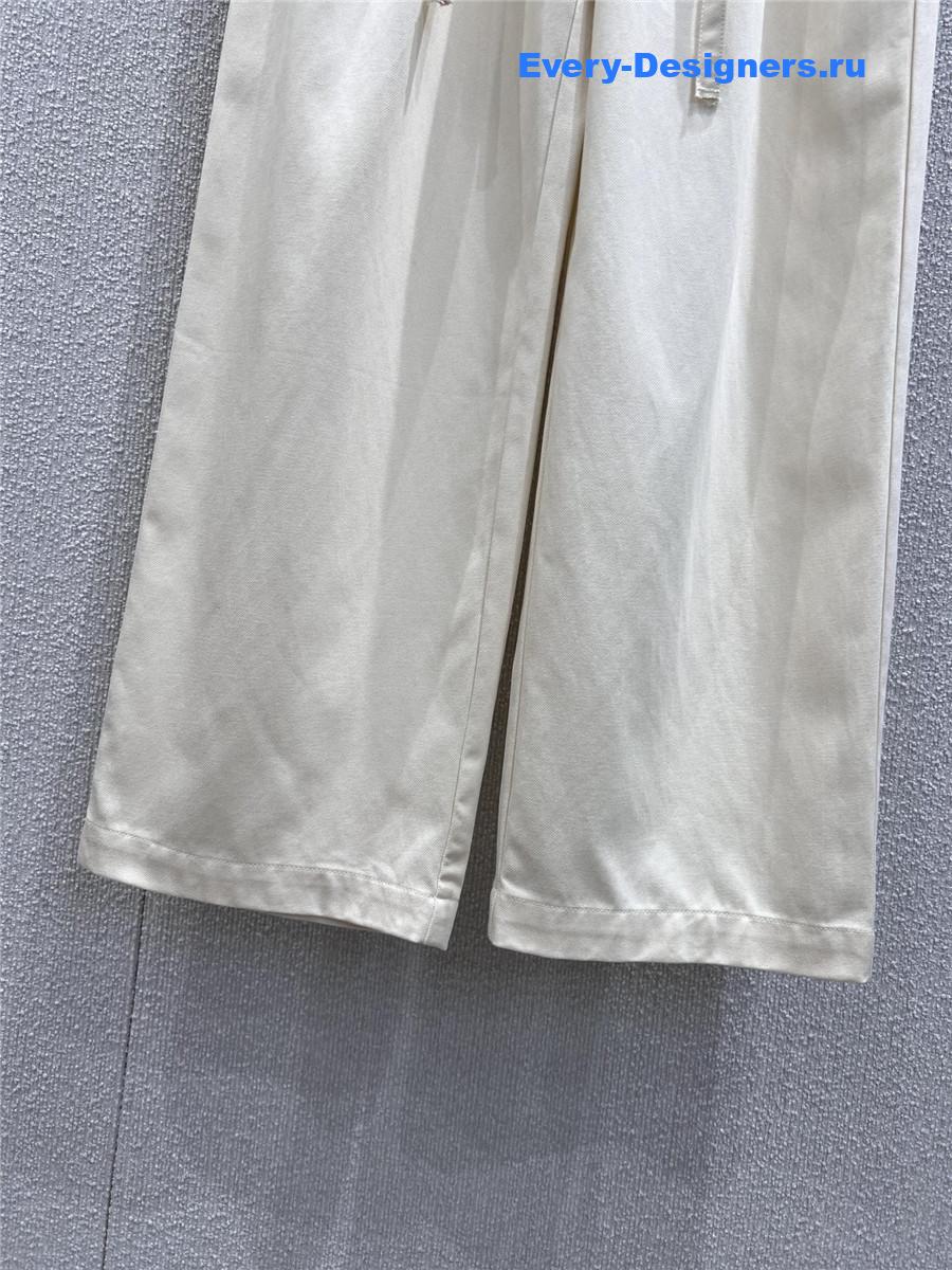 Miu Miu Floral Waistband Lace-Up Trousers