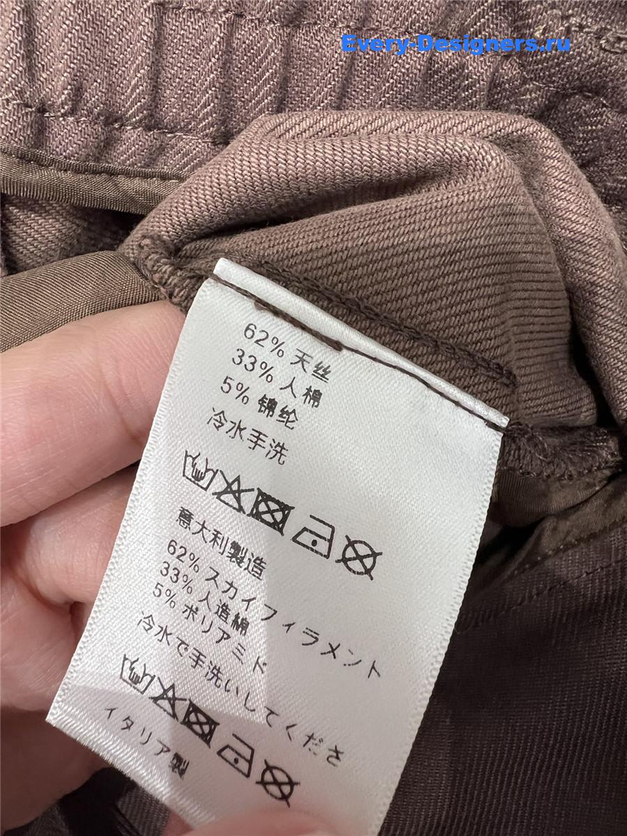 Miu Miu Floral Waistband Lace-Up Trousers In Brown